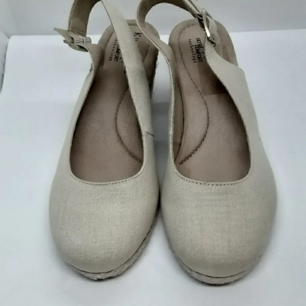 Kim Rogers Duann Espadrille Wedge Ultra Comfort Sandals Size 9,5 Great Condition